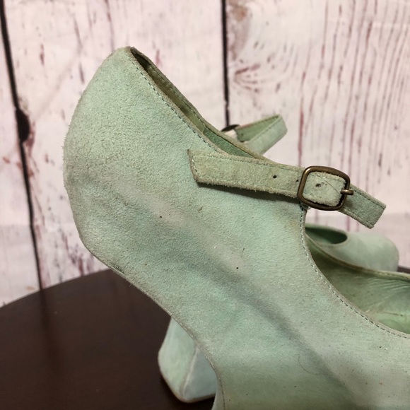 JEFFREY CAMPBELL NIGHT WALK  Mint Green Suede Leather heelless Platforms 7 - Picture 4 of 15